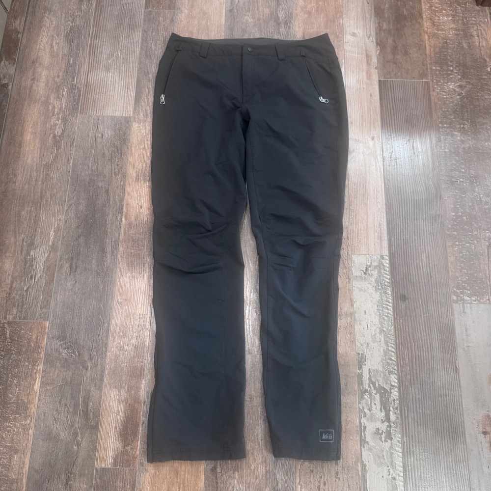 REI Co-op Womens Black Softshell Hiking Pants Articulated Knee Size 14 Tall